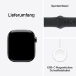 Apple Watch Series 10 42 mm GPS + Cellular, Titangehäuse Schiefer, Sportarmband Schwarz M/L, EKG - Image 6