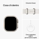 Apple Watch Ultra 2 49 mm GPS + Cellular, Titangehäuse, Ocean Armband Weiß, Generalüberholt – Bild 6