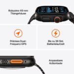 Apple Watch Ultra 2 49 mm GPS + Cellular, Titangehäuse, Ocean Band Schwarz, Generalüberholt – Bild 3