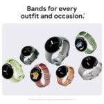 Google Pixel Watch LTE, Edelstahl Polished Silver, Chalk Sportarmband, Aktivitäts- und Herzfrequenz-Tracking – Bild 6