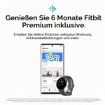 Google Pixel Watch LTE, Edelstahl Polished Silver, Charcoal Sportarmband, Aktivitäts- und Herzfrequenz-Tracking – Bild 5