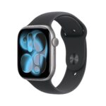 Apple Watch Series 11 46 mm GPS, Aluminium Space Grau, Sportarmband Schwarz M/L, Fitness- und Schlaftracking