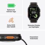 Apple Watch Ultra 3 49 mm GPS + Cellular, Titangehäuse Schwarz, Milanaise Armband Schwarz, Large – Bild 2