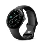Google Pixel Watch 4 45 mm WLAN, Matte Black, Obsidian Sportarmband, Gemini sowie Fitness- und Gesundheits-Tracking