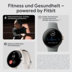 Google Pixel Watch LTE, Edelstahl Polished Silver, Chalk Sportarmband, Aktivitäts- und Herzfrequenz-Tracking – Bild 2
