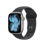 Apple Watch Series 11 42 mm GPS, Aluminium Space Grau, Sportarmband Schwarz S/M, Fitness- und Schlaftracking