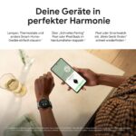 Google Pixel Watch LTE, Edelstahl Polished Silver, Chalk Sportarmband, Aktivitäts- und Herzfrequenz-Tracking – Bild 4